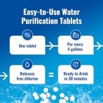 Drinking Water Essentials Kit - 200 Aquatabs Water Purification Tablets + 50 Chlorine Test Strips - for Boat and RV Tanks - by Aquamarine Water Solutions