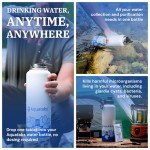 Aquatabs Insulated Stainless Steel Water Purifier Water Bottle with 50 Water Purification Tablets, BPA Free Water Purification Bottle Alternative to Filtered Water Bottle.