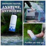 Aquatabs Insulated Stainless Steel Water Purifier Water Bottle with 50 Water Purification Tablets, BPA Free Water Purification Bottle Alternative to Filtered Water Bottle.