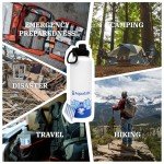 Aquatabs Insulated Stainless Steel Water Purifier Water Bottle with 50 Water Purification Tablets, BPA Free Water Purification Bottle Alternative to Filtered Water Bottle.