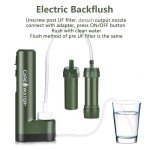 Pro Electric Water Purifier Survival w/Hand Pump, Portable Water Filter Camping Backpacking Hiking Outdoor Travel Emergency, Water Filtration System Survival, Water Purification Tablets Alternative