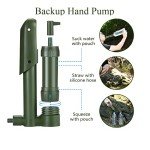 Pro Electric Water Purifier Survival w/Hand Pump, Portable Water Filter Camping Backpacking Hiking Outdoor Travel Emergency, Water Filtration System Survival, Water Purification Tablets Alternative