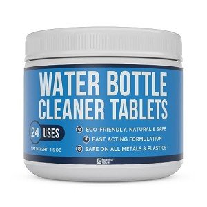 Water Bottle Cleaning Tablets & Reservoir Bladder Cleaner Tabs (24 Tablets) | Remove Stains & Odors. Compatible with Hydration Bladders, Hydroflask, Camelbak, YETI, Thermos - Made in USA