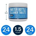 Water Bottle Cleaning Tablets & Reservoir Bladder Cleaner Tabs (24 Tablets) | Remove Stains & Odors. Compatible with Hydration Bladders, Hydroflask, Camelbak, YETI, Thermos - Made in USA