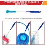 Reservoir Hydration Bladder Cleaning Kit - 6-In-1 Water Reservoir Cleaning Kit Of 3 Brushes, Collapsible Frame, (12) Cleansing Tablets & Carry Pouch - Cleaner Set For Back Pack Bladder