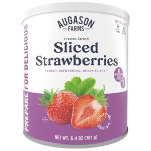 Augason Farms Freeze Dried Sliced Strawberries Can, Emergency Food Supply, Everyday Meals, 18 Servings