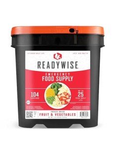 READYWISE - Fruit and Vegetable Bucket, 104 Servings, Emergency Food Supply, Premade, Freeze Dried Food, Survival Meal, Hiking, Adventure & Camping Essentials, Emergency Preparedness, 25-Year Shelf Life