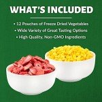 Freeze Dried Fruit & Vegetable Bucket | 12 Pouches Premium Emergency Food Supply | Non-GMO Survival Food 25 Year Shelf Life | Camping Food, Backpacking Meals, Prepper Supplies | Valley Food Storage