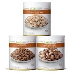 Nutristore Freeze Dried Beef Dices | Pre-Cooked Meat for Backpacking, Camping, Meal Prep | Long Term Survival Emergency Food Supply | 25 Year Shelf Life | Bulk #10 Can | Made in USA (Variety 3-Pack)