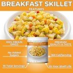 Nutristore Freeze-Dried Breakfast Skillet | Emergency Survival Bulk Food Storage Meal | Perfect for Everyday Quick Meals and Long-Term Storage | 25 Year Shelf Life | USDA Inspected (1-Pack)