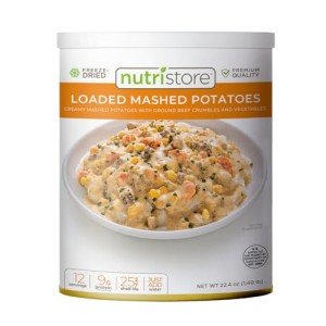 Nutristore Freeze-Dried Loaded Mashed Potatoes | Emergency Survival Bulk Food Storage Meal | Perfect for Everyday Quick Meals and Long-Term Storage | 25 Year Shelf Life | USDA Inspected (1-Pack)