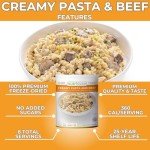 Nutristore Freeze-Dried Creamy Pasta and Beef | Emergency Survival Bulk Food Storage Meal | Perfect for Everyday Quick Meals and Long-Term Storage | 25 Year Shelf Life | USDA Inspected (1-Pack)