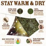 World's Toughest Ultralight Survival Tent • 2 Person Mylar Emergency Shelter Tube Tent + Paracord • Year-Round All Weather Protection for Hiking, Camping, & Outdoor Survival Kits (Camo)