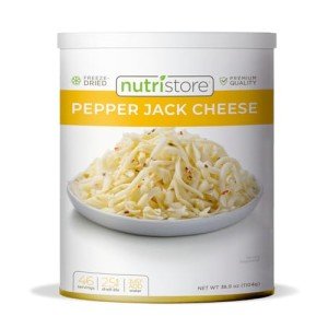 Nutristore Freeze Dried Pepper Jack Cheese Shredded | Perfect for Camping, Backpacking and Everyday Meals or Snacking | Bulk Emergency Food Supply | 25 Year Shelf Life | #10 Can | 38.9 oz, 1104 g