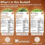 NuManna Freeze-Dried Vegetables Bucket | 100 Servings Contains Peas, Green Beans & Broccoli | Non-GMO, No Preservatives, No MSG Camping and Emergency Veggie Meal Survival Food with 25 Years Shelf Life