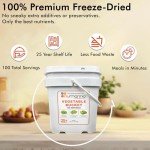 NuManna Freeze-Dried Vegetables Bucket | 100 Servings Contains Peas, Green Beans & Broccoli | Non-GMO, No Preservatives, No MSG Camping and Emergency Veggie Meal Survival Food with 25 Years Shelf Life