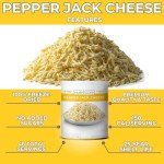 Nutristore Freeze Dried Pepper Jack Cheese Shredded | Perfect for Camping, Backpacking and Everyday Meals or Snacking | Bulk Emergency Food Supply | 25 Year Shelf Life | #10 Can | 38.9 oz, 1104 g