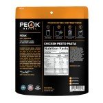 Peak Refuel Chicken Pesto Pasta| Premium Freeze Dried Camping Food | Backpacking & Hiking MRE Meals | Just Add Water | 100% Real Meat | 43g of Protein | 2 Serving Pouch