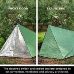 Wild Must:LYN Extra Large 3 Person Reusable Survival Emergency Shelter Tent, Reflective Waterproof Fireproof Lightweight Bugout, with Paracord✚Stake✚Zipper for Camping,First Aid,Hiking&Bushcraft