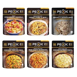 Peak Refuel Variety Meal Kit | 239g Protein | 4920 Calories | 100% Real Meat | Premium Freeze Dried Backpacking & Camping Food | 2 Servings | Ideal MRE Survival Meal