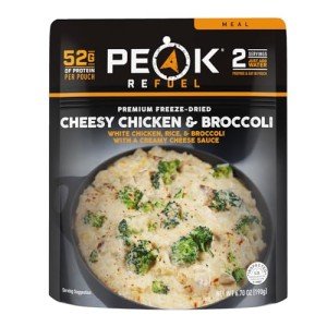 Peak Refuel Cheesy Chicken & Broccoli | Premium Freeze Dried Camping Food | Backpacking & Hiking MRE Meals | Just Add Water | 100% Real Meat | 52g of Protein | 2 Serving Pouch