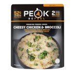 Peak Refuel Cheesy Chicken & Broccoli | Premium Freeze Dried Camping Food | Backpacking & Hiking MRE Meals | Just Add Water | 100% Real Meat | 52g of Protein | 2 Serving Pouch