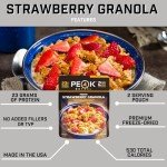 'Peak Refuel Strawberry Granola | Premium Freeze Dried Camping Food | Backpacking & Hiking MRE Meals | Just Add Water | 100% Real Fruit | 23g of Protein | 2 Servings | Ideal MRE Survival Meal (2-Pack)