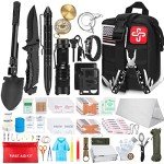 238Pcs Emergency Survival Kit and First Aid Kit, Professional Survival Gear Tool with Tactical Molle Pouch and Emergency Tent for Earthquake, Outdoor Adventure, Camping, Hiking, Hunting