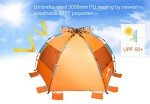 Oileus X-Large 4 Person Beach Tent Sun Shelter - Portable Sun Shade Instant Tent for Beach with Carrying Bag, Stakes, 6 Sand Pockets, Anti UV for Fishing Hiking Camping, Waterproof Windproof, Orange