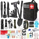 Survival Kit,222 PCS Emergency Survival Gear First Aid Kit with Molle System Compatible Bag Outdoor Camping Gear Emergency Kit for Hunting,Hiking,Fishing, Gifts for Men Women