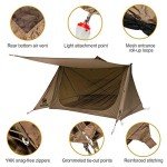 OneTigris Backwoods Bungalow Ultralight Bushcraft Shelter 2.0, Backpacking Tent with Canopy 2 Person Waterproof Ripstop