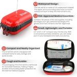 Emergency Kit 120 Piece Travel Car Survival Gear First Aid Kit,Waterproof Emergency Mini First Aid Kit,Portable Small First Aid Kit for Survival Car Travel Office Camping Sports Hiking (Red)