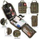 216 Pcs Survival First Aid kit, Professional Survival Gear Equipment Tools First Aid Supplies for SOS Emergency Hiking Hunting Disaster Camping Adventures (Green)