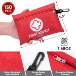 PTEROMY 150 Piece Mini First Aid Kit, Portable Small Emergency Kits Compact 1st Aid Kit for Car, Travel, Home, Camping, Outdoor, Hiking
