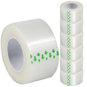 Clear Transparent Medical Tape [Pack of Rolls 6] Clear Surgical First Aid Bandage Tape for Wound Dressing Care - 1 inch x 10 Yds Breathable Latex Free (6)