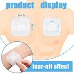 60 Pcs Bordered Gauze Adhesive Island Dressing Wound Dressing Waterproof Gauze with Pad Breathable Bandage Individually Packed Pouches Tapes for Blister Wound Care (1.7 x 1.7 Inch)
