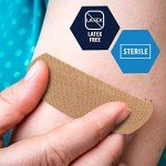 MED PRIDE Sterile Fabric Adhesive Bandages [100 Count]- First Aid Bandages Coated with Hypoallergenic Adhesive & Non-Stick Pad- Latex-Rubber Free Wound Care Bandages- Individual Wrapped- 1”x 3''