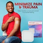 HEALQU Island Dressing - 4"x4", 30 Count - Bordered Gauze Sterile Individually Wrapped Gauze Pads, Water-Resistant, Non-Woven Backing - Soft and Breathable Wound Dressing for First Aid and Medical