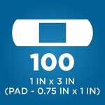 Amazon Basic Care Flexible Fabric Adhesive Bandages, First Aid and Wound Care Supplies, All-One Size, 100 Count (Pack of 3)