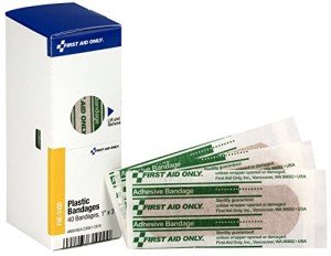 First Aid Only FAE-3100 SmartCompliance Refill Plastic Adhesive Bandages, 1" x 3", 40 Count