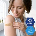 MED PRIDE Sterile Fabric Adhesive Bandages [100 Count]- First Aid Bandages Coated with Hypoallergenic Adhesive & Non-Stick Pad- Latex-Rubber Free Wound Care Bandages- Individual Wrapped- 1”x 3''