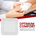 HEALQU Bordered Gauze Island Dressing - 50 Count, 2.4"x4" Sterile Individually Wrapped Gauze Pads with Water-Resistant, Non-Woven Backing - Soft and Breathable Wound Dressing for First Aid & Medical