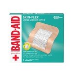Band-Aid Brand Skin-Flex Adhesive Flexible Wound Covers for First Aid Wound Care of Minor Cuts, Scrapes & Burns, with a Comfortable Feeling, Moving Like a Second Skin, Sterile, Large, 6 ct