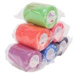 Ever Ready First Aid Self Adherent Cohesive Bandages 3" x 5 Yards - 6 Count, Rainbow Colors