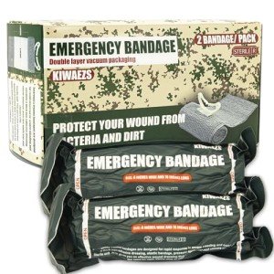 KIWAEZS Israeli Style Emergency Bandage Version A - 6 Inch, Sterile Vacuum Sealed - Combat Tactical First Aid Kit IFAK Supplies - Compression Trauma Wound Dressing, 2 Count