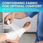 Medpride Conforming Gauze Rolls (4''x 4.1 Yards) – Pack of 12 First Aid Rolled Stretch Bandages for Wounds & Injuries – Disposable Nonsterile Body Wrap Dressing for The Knee, Ankle, Hands, Wrist