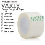 Paper Medical Tape for First Aid Surgical Wound Dressing 1" x 10 Yards [Pack of 6 Rolls] Lightweight Breathable Microporous Self Adhesive Latex Free Hypoallergenic Bandage Adhesion