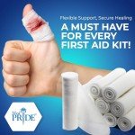 Medpride Conforming Gauze Rolls (4''x 4.1 Yards) – Pack of 12 First Aid Rolled Stretch Bandages for Wounds & Injuries – Disposable Nonsterile Body Wrap Dressing for The Knee, Ankle, Hands, Wrist