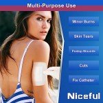 Niceful 50Pcs Adhesive Gauze Island Dressing 4"x4", Water-Resistant Wound Dressing, Sterile & Absorbent Medical Grade Dressing Pad First Aid Dressing Pads