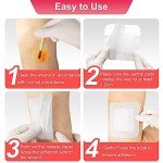 Niceful 50Pcs Adhesive Gauze Island Dressing 4"x4", Water-Resistant Wound Dressing, Sterile & Absorbent Medical Grade Dressing Pad First Aid Dressing Pads